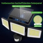 UME Solar-Aussenleuchte mit 302 LEDs & Bewegungsmelder – 3000 lm Flutlicht für Garten – Bild 3