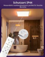 LuminexDesigns 24W LED Deckenleuchte RGB Dimmbar – 30cm Quadrat mit Fernbedienung & IP44 – Bild 7