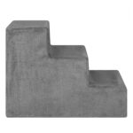 Juskys Hundetreppe 36 cm – Gelenkschonende Haustierrampe mit 3 Stufen & waschbarem Plüsch – Bild 8