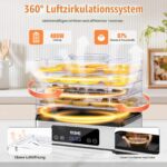 YASHE Dörrautomat 5-Etagen Edelstahl – 400W mit 48H Timer & Temperaturregelung – Bild 5