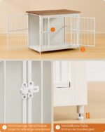 Feandrea Hundebox 82x55x64 cm mit 2 Türen – Designmöbel & Hundekäfig für bis 60 kg – Bild 6