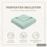 MOYO Babydecke Heller Eukalyptus 75x100cm – Atmungsaktive Baumwolldecke für Neugeborene – Bild 4