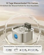 VinDox 3.2L Kabelloser Katzenbrunnen mit Bewegungssensor – Intelligenter Trinkbrunnen für Katzen – Bild 6