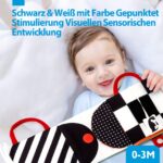 hahaland Kontrastbuch Baby – Stoffbuch mit Spiegel für Neugeborene 0-12 Monate – Bild 3