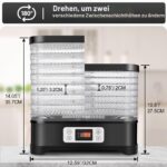 Nictemaw Dörrautomat Edelstahl 400W mit 8 Tabletts – Profi-Dörrgerät für Obst, Fleisch & Kräuter – Bild 3