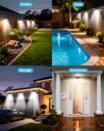 Aootek 4er Set Solarlampen mit Bewegungsmelder – 120 LED Sicherheitsstrahler für Garten – Bild 6