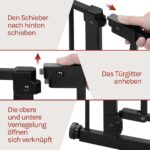 WOLTU Treppenschutzgitter 75–107 cm Metall – Sicherheitsgitter mit Auto-Close & Bohren-Option – Bild 4