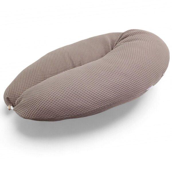 HOBEA-Germany Stillkissen 190 cm Waffelmuster Taupe – OEKO-TEX® & IGR zertifiziert