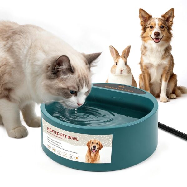 Enjoying Beheizter Wassernapf 2.2 L – Frostsichere Tränke für Hunde, Katzen & Geflügel