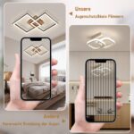 CBJKTX LED Deckenleuchte 24W Schwarz-Holz 3000K Warmweiss – Modern Design für alle Räume – Bild 8