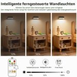 Lacasa LED Wandleuchte 2er-Set mit Akku, Fernbedienung & 360° Drehgelenk – Dimmbar – Bild 3
