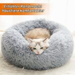 Brevanza Hundebett Donut 60 cm – Flauschiges Katzenbett mit rutschfester Unterseite – Bild 4