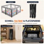 Faltbarer Baby Laufstall 127x127 cm mit Matte – Sicherer Playpen für drinnen & draußen – Bild 9
