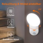 Gotopceed Akku-Wandleuchte mit Bewegungsmelder – 3 Farben, dimmbar, kabellos für Innen – Bild 4
