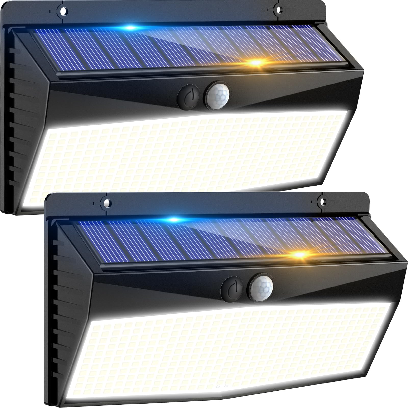 Peasur Solarleuchte mit Bewegungsmelder 368LED – IP65 Aussenleuchte für Garten & Terrasse, 2er Set
