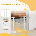 PawHut Türschutzgitter 76–97 cm Stahl – Treppengitter ohne Bohren für Haustiere – Bild 9