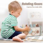 DINORUN 4-in-1 Montessori Holzspielzeug ab 1 Jahr – Motorikspielzeug mit Xylophon – Bild 6