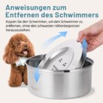 NAYELF Wassernapf Hund 1L Edelstahl – Anti-Sabbern Trinknapf mit Schwimmer für kleine & mittlere Hunde – Bild 5