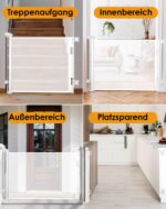 derimkcoa 2er Set Ausziehbares Treppenschutzgitter 0–140 cm – Sicherheitstor für Babys & Haustiere – Bild 6