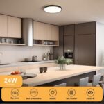 Vikaey LED-Deckenleuchte Schwarz Ø30 cm, 24W, 4000K – Moderne Holz-Metall-Lampe – Bild 7