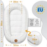 Babynest 90x50 cm Totsy Baby – Handgefertigter Kokon aus Baumwolle & Waffelpiqué für Neugeborene – Bild 3