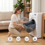 JOEJOY Hundebett XL 89x63cm – Orthopädisches Hundebett mit Rosensamt & Wildlederplüsch – Bild 7