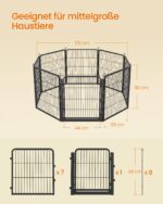 Feandrea Haustierlaufstall 170x170x80 cm Edelstahl – Flexibles Gehege für Innen & Aussen – Bild 2