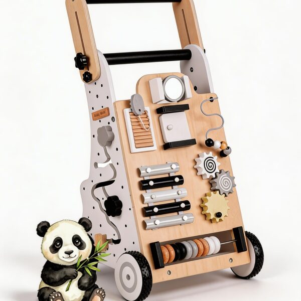 KiddyMoon Lauflernwagen aus Holz – Motorik-Entwicklung & Lauflernhilfe für Babys