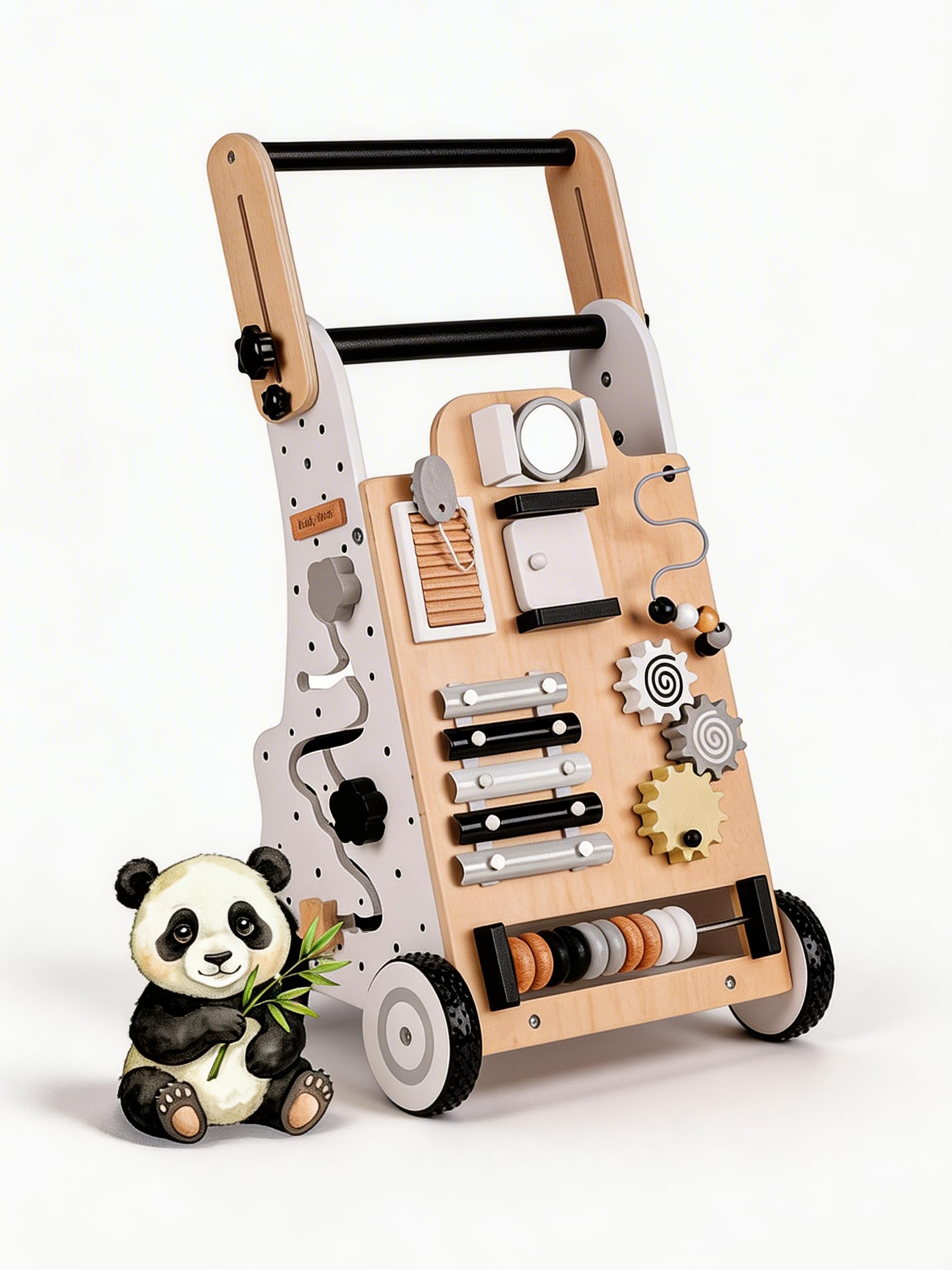 KiddyMoon Lauflernwagen aus Holz – Motorik-Entwicklung & Lauflernhilfe für Babys