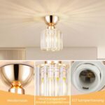 MELAYR Kristall Deckenleuchte Ø13cm Gold – Elegante E27 Deckenlampe für moderne Räume – Bild 5
