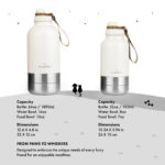 950 mL GrandTies Isolierte Hundewasserflasche mit 2 Näpfen – Auslaufsicher für Wandern & Camping – Bild 5