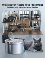 FEELNEEDY Kabelloser Katzenbrunnen 3,5L Edelstahl mit Bewegungsmelder & 4000mAh Akku – Bild 3