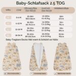 Unnivoll Baby-Winterschlafsack 84 cm, 2,5 Tog – Warme Baumwolle für 12–18 Monate – Bild 5