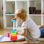 NiToy Stapelturm 41 cm mit Drehfunktion – Regenbogen-Stapelringe für Kinder – Bild 2