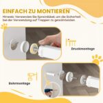 PawHut Türschutzgitter 76–97 cm Stahl – Treppengitter ohne Bohren für Haustiere – Bild 7