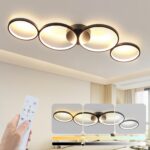 GBLY LED Deckenleuchte 88cm mit 4 Ringen – Dimmbar & Fernbedienung für Wohnzimmer