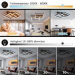 SEATAIN LED Deckenleuchte 47cm Holz mit Fernbedienung – Dimmbar 3000-6000K für Wohn- & Schlafzimmer – Bild 8