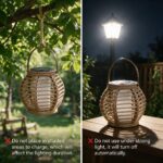 2er Set Solarlaterne mit Hanfseil – Hänge- & Standlaterne IP44 für Garten & Terrasse – Bild 7