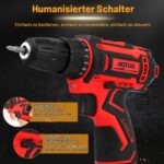 talifoca 12V Akkuschrauber Set – 25 Nm Drehmoment mit 2 Akkus & 25-teiligem Zubehör – Bild 5