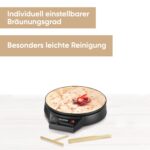 SEVERIN Crêpes Maker 30 cm mit Antihaftbeschichtung – Professionelle Crêpespfanne mit Holzzubehör – Bild 3