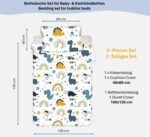 Theonoi Kinderbettwäsche 100x135 cm mit Dinosaurier-Motiv – Bio-Baumwolle OEKO-TEX für Babys & Kleinkinder – Bild 2