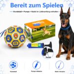 Vivifying Hundefussball 20 cm mit Griffen – Strapazierfähiger Spielball inkl. Pumpe – Bild 8