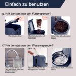 Gardner Pet Automatischer Futterspender mit 2 Edelstahlnäpfen – Schwerkraftsystem für Katzen & Hunde – Bild 6