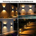 ILIKEPOW 4er Set Solar Wandleuchten mit 240° Abstrahlwinkel – Warmweiss 3000K für Garten & Terrasse – Bild 6