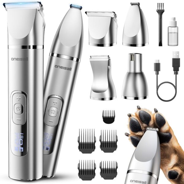 oneisall 4in1 Hundeschermaschine Set – Professionelles Trimmen für Körper, Pfoten & Nägel