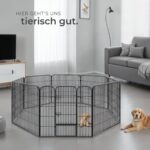 tectake Welpenauslauf 80 cm – 8er Gitter Freigehege faltbar für Hunde, Kaninchen & Kleintiere – Bild 8