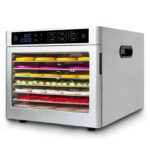 oiyocemo Dörrautomat 8 Ebenen Edelstahl 500W – 6 Programme für Obst & Gemüse