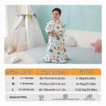 MIKAFEN Baby-Winterschlafsack 3.5 Tog mit abnehmbaren Ärmeln – 100% Baumwolle für Neugeborene bis 4 Jahre – Bild 3