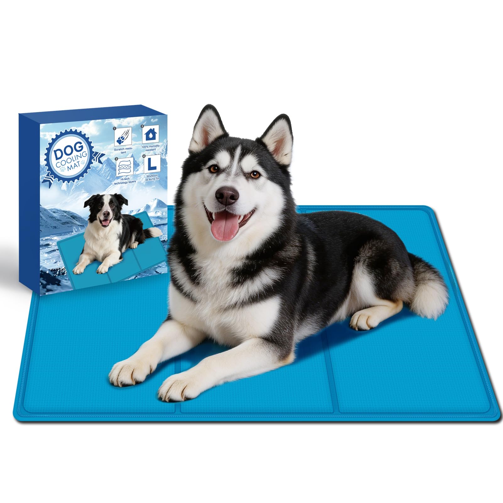 AECCN Hundekühlmatte 90 x 50 cm – Gel-Kühlbett für mittlere & grosse Hunde