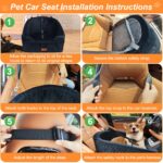 Vivifying Hundeautositz 48x45x35 cm mit Sicherheitsleine – Memory-Schaum für kleine & mittlere Hunde – Bild 4
